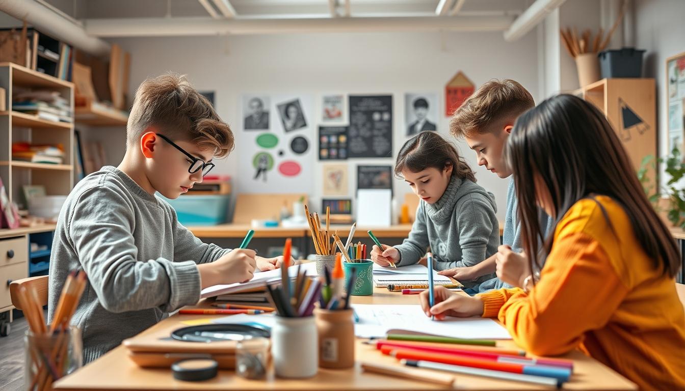 Students working in research laboratory
